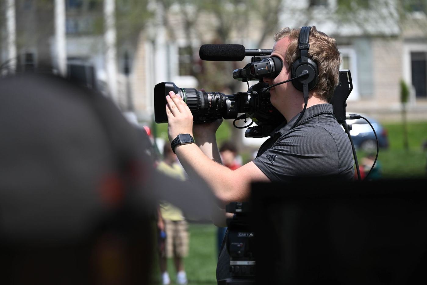 Dylan shooting on a Blackmagic URSA Broadcast G2 at Culture Shock
